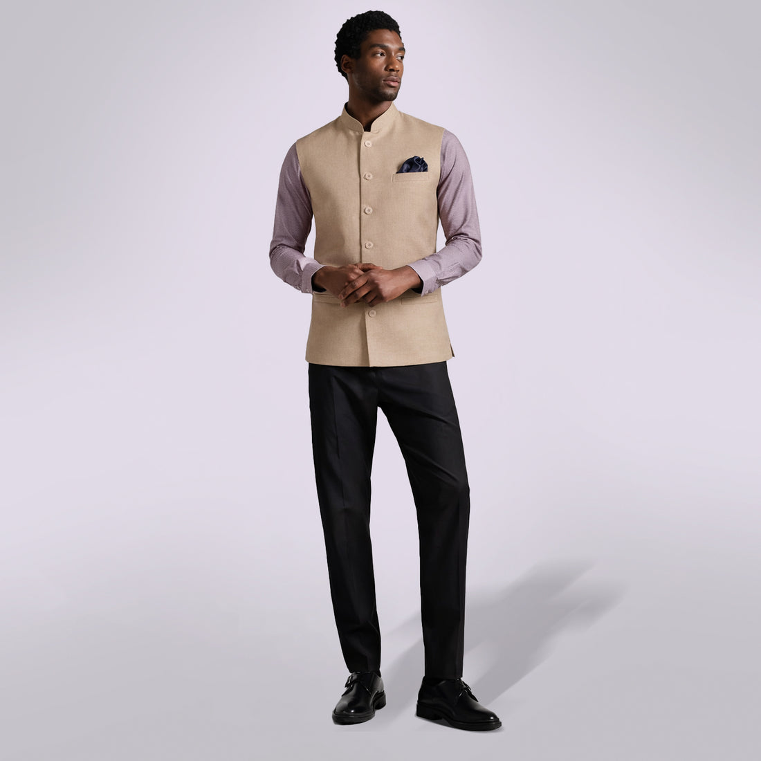 Sandstone -Solid Palette Mandarin Vest