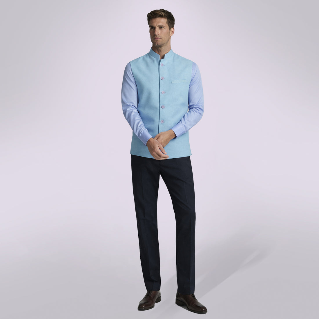 Bleu de Lune - Solid Palette Mandarin Vest
